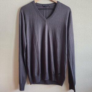 Porsche Design Sweater Mens Large Silk Cashmere Blend V Neck Pullover Luxury